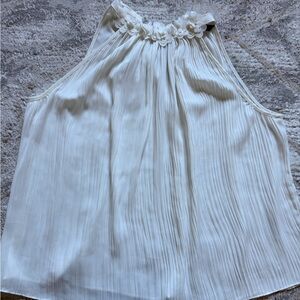 Zara White Pleated Halter Top